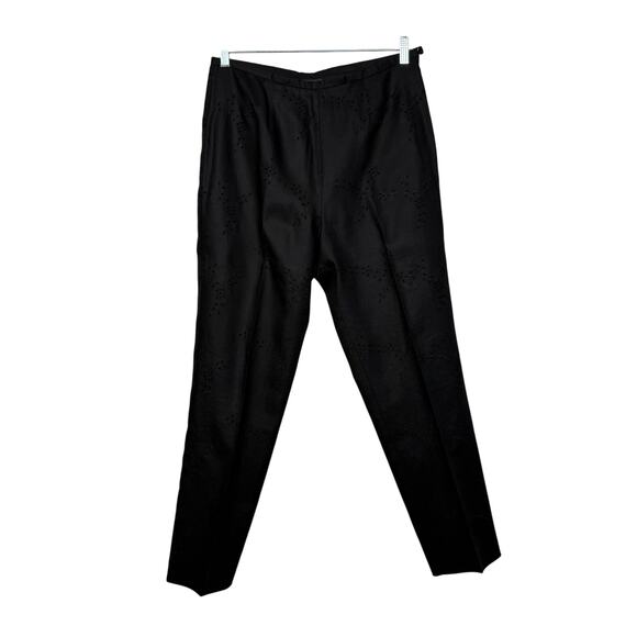 Vintage Harold’s Linen Pants 10 Black Eyelet Side Zip Minimalist Coast - Picture 1 of 7